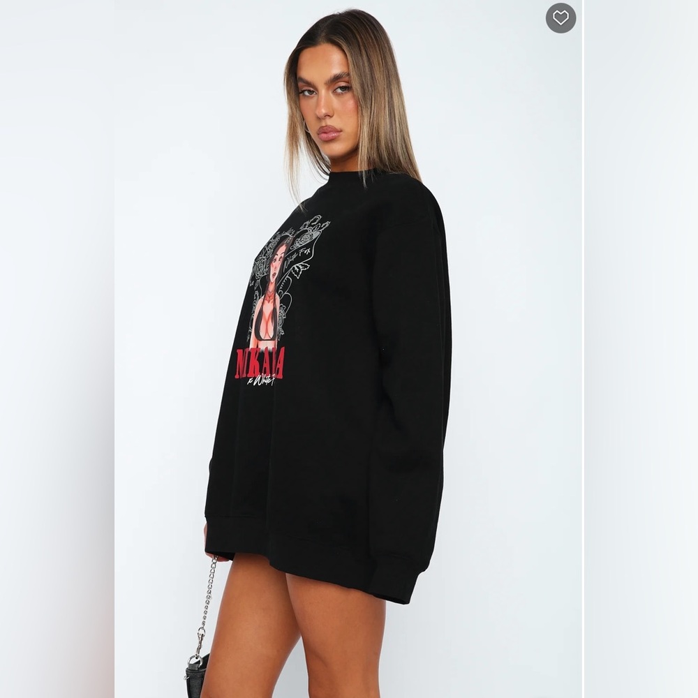 BNWT White Fox Situationship Oversized Sweater Dress Black Limited Edition
